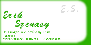 erik szenasy business card